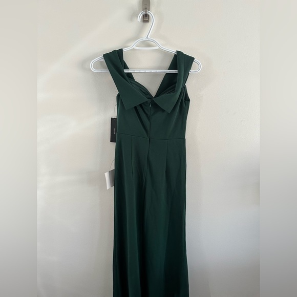 🌶️ CLEARANCE SHOW  Lulus Song of Love Hunter Green Off-the-Shoulder Maxi‎ Dres - Picture 8 of 9